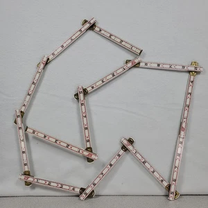 Vintage LUFKIN 066DM rot Ende Verlängerung klappbar Holz Lineal 72" Messing Gelenke - Bild 1 von 7