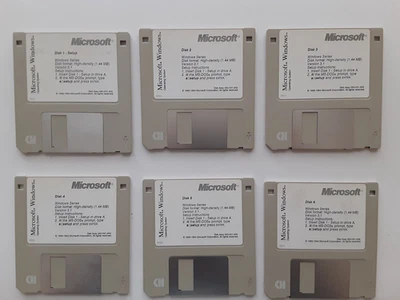 Microsoft Windows 3.1 on 3.5" 1.44MB Floppy Disk install Retail 6 Disks PC 90's - Image 1 of 4