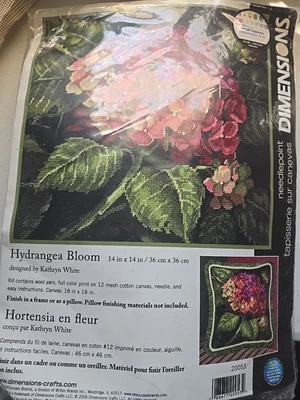 Dimensions Needlepoint Kit Hydrangea Bloom 14" X 14" 12 Mesh New - Image 1 of 3
