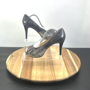 Nine West Women Peep Toe Court Shoes UK Size 6 Faux Leather Stiletto Slip On - Picture 1 of 9