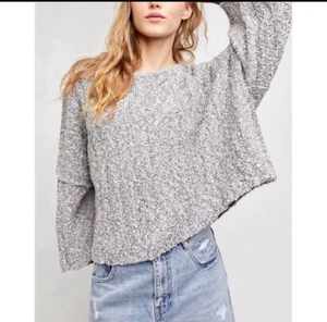 Free People Good Day Cropped Rippstrick Oversize Wollmischung Pullover Small NEU - Bild 1 von 7