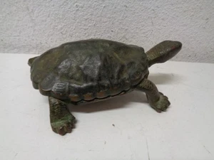 Antike Gusseisen Kupfer Schildkröte Spucknapf Schatulle - Bild 1 von 7