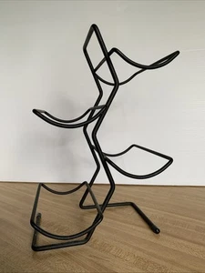 4 Bottle Heavy Metal standing Wine Rack black Used - Picture 1 of 6