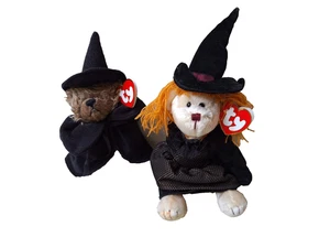2 Stück Vintage aber Neu mit Etikett Halloween Dachbodenschätze Ty Beanies Esmerelda & Hagatha - Bild 1 von 4