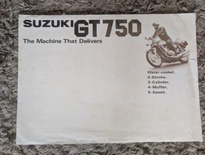 Hervidor de agua Suzuki GT750 original concesionario folleto de ventas clásico vintage - Imagen 1 de 24