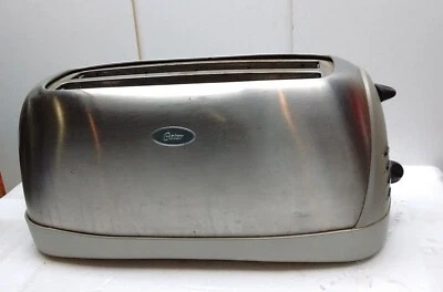 Oster Toaster Electric Stainless 4-Slice Long Slot Bagel Defrost Pop Up Silver - Image 1 of 4