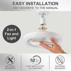 E27 Remote Control Ceiling Fan,with Light and Remote Control,Mini Ceiling Fan - Picture 1 of 7