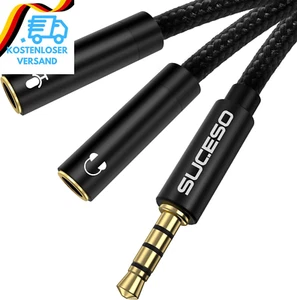 Kopfhörer Adapter Splitter 3.5Mm Stecker Auf Doppel 3.5 Mm Buchse Klinkenstecker - Bild 1 von 12