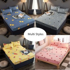 Fashion Bed Fitted Sheet Cover Mattress Protector Bedding for Full Queen King