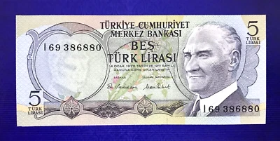 1976 TURKEY - 5 LIRAS - GEM UNC - EZAS - Image 1 of 2
