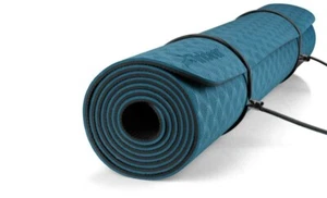 Estera de yoga/ejercicio Trideer TPE - verde claro y negro - con correa de transporte - Imagen 1 de 7