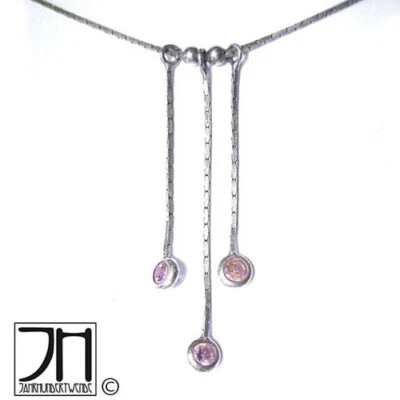 925er Sterling Silber Halskette silver necklace pink rose silver necklace - Bild 1 von 4