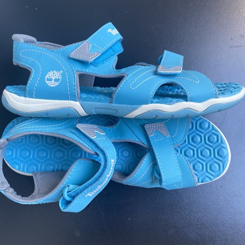 Nuove scarpe sandali da esterno Timberland da donna blu doppio gancio e anello basse taglia 9 5 M