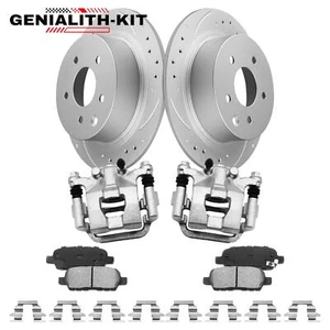 Rear Disc Rotors Calipers Ceramic Brake Pad Replacement for Nissan Altima Maxima - Picture 1 of 12