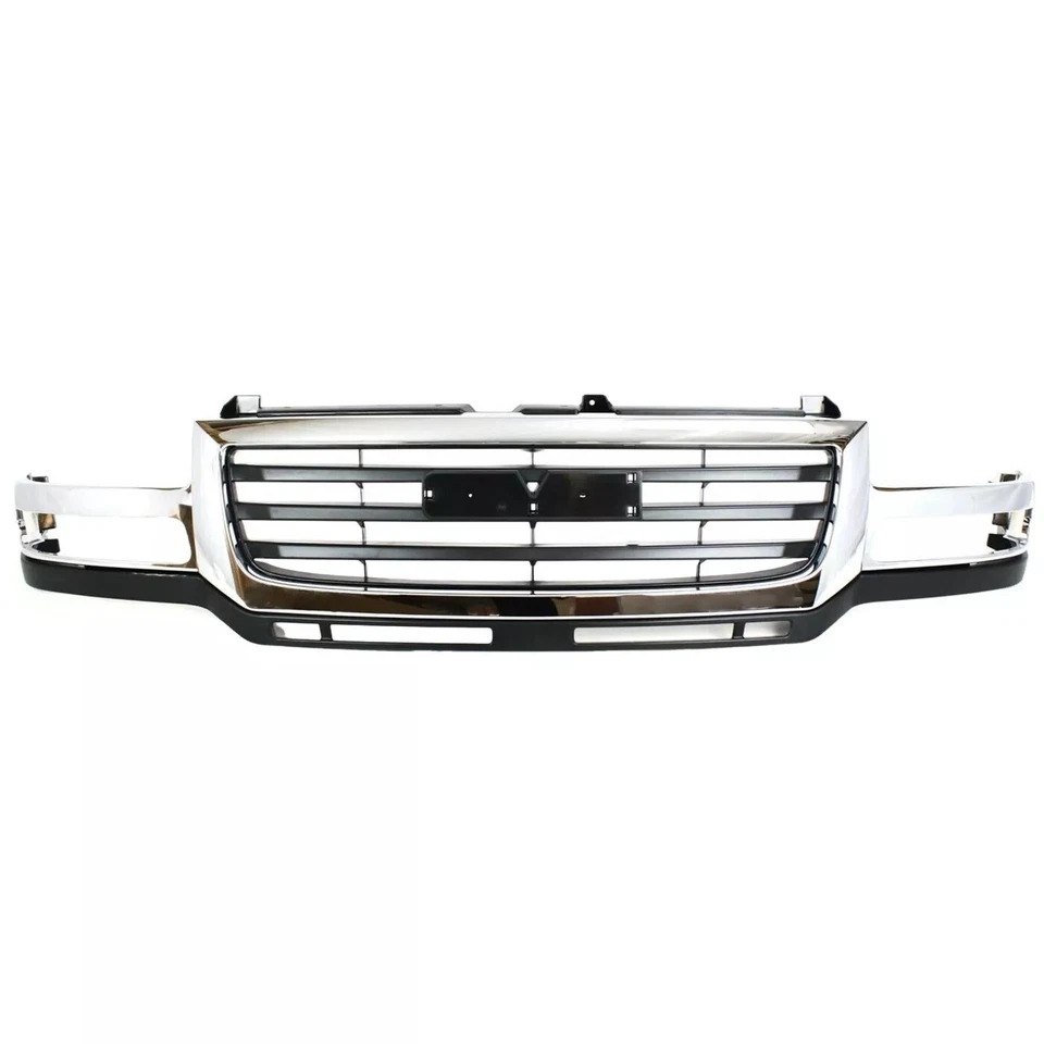 New Front Grille Assembly Chrome Black For 2003-2007 GMC Sierra 3500 19130795 Foto 1 de 4