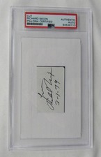 Richard Nixon 37th US President Signed Cut Signature On 3x5 Index Card PSA/DNA I