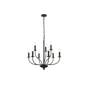 Living District Westley 9 Light Pendant, Black - LD7047D28BK - Picture 1 of 1