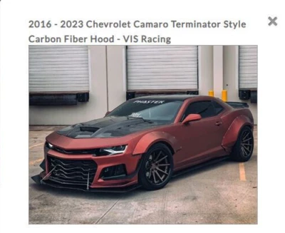 Carbon Fiber Hood Terminator For 16-22 2dr Chevrolet Camaro - Image 1 of 4