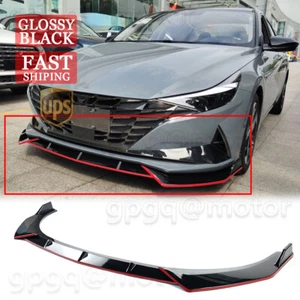 For Hyunday Elantra 2021-2023 KDM Style Front Bumper Lip Splitter With Red Line - Picture 1 of 8