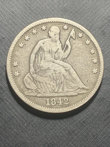 1842 mdeium dare seated liberty half dollars Cover