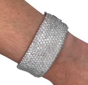 Sparkle White Lab-Created 20.84CT White Diamonds Luxury Bangle Style Bracelets - Picture 1 of 7