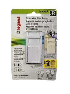 Legrand Pass & Seymour 450W Preset Wide Slide Dimmer WSCL453PTCCCV4 Color Kit - Bild 1 von 2