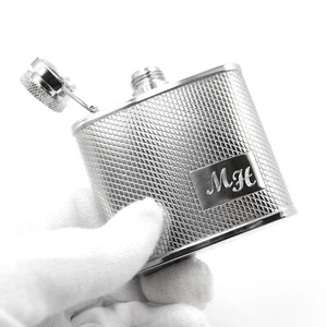 Personalisierter Flachmann Gravur der Initialien Trauzeuge Flachmann Monogramm - Bild 1 von 7