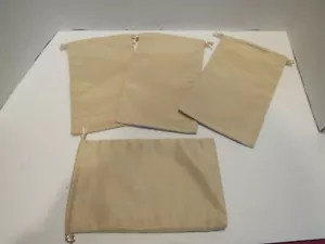 "LOTE DE 4 BOLSAS DE CUERDAS DE TERCIOPELO BEIGE BRONCEADO -5"" X 8"" - Imagen 1 de 1