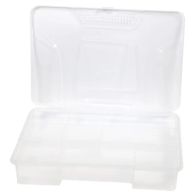 9 Compartment Hardware Clear Plastic Storage Case Box for Screws Tools 9x6 Inch - Image 1 of 2