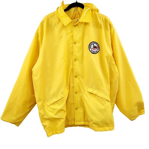 Giacca Coach Pla Jac by Dunbrooke Giallo con Cappuccio Uomo Taglia 48 XL 50 Made in USA