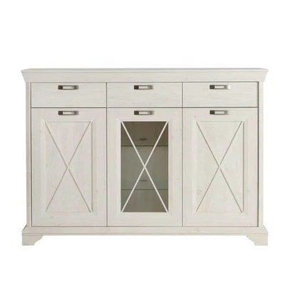 Highboard - Pinie weiß - 178 cm breit Anrichte Buffet Sideboard Buffetschrank - Bild 1 von 4