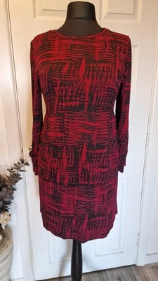 Roman size 14 petite wine red tunic dress with self tie belt - Image 1 of 4