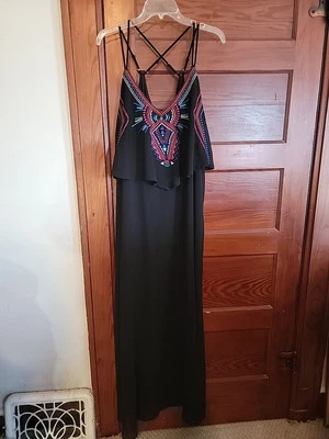 xhilaration 黑色西方设计长裙 XXL — 第 1/4 张图片