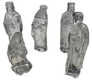 Nativity Acrylic Lucite Clear 6 Piece 7” New In Box Christmas Manger Stable - Picture 1 of 3