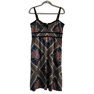 Vintage Free People Y2K Boho Blumen Babydoll Samt Träger Kleid DeadStock Gr. 10 - Bild 1 von 7