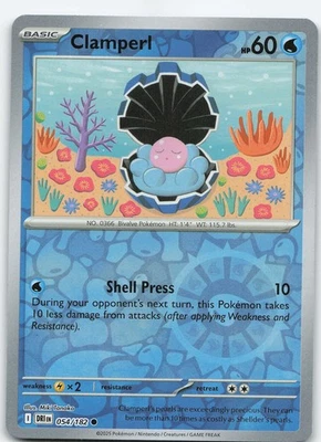 Clamperl - 054/182 Common Reverse Holo SV10: Destined Rivals NM Pokémon - Image 1 of 2