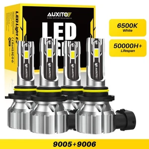 9005 + 9006 Kit de faros LED bombillas haz alto bajo blanco combo 4 120000LM AUXILIAR - Imagen 1 de 20