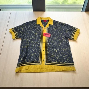 Hugo Herren Kurzarmhemd klein gelb/schwarz Marmormuster neu mit Etikett - Bild 1 von 7