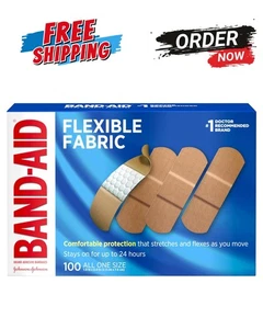 Band-Aid Brand Flexible Fabric Adhesive Bandages, 100 Count - Picture 1 of 6
