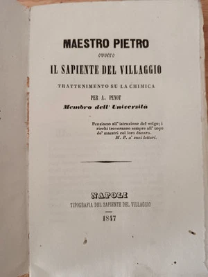 Chimica Penot Maestro Pietro ovvero il sapiente del villaggio 1847 Napoli - Immagine 1 di 4