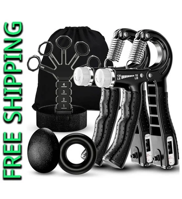 Paquete de 5 Set de Entrenador de Fuerza de Agarre con Ejercitador de Dedos Fortalecedor de Manos Recuperación Foto 1 de 4