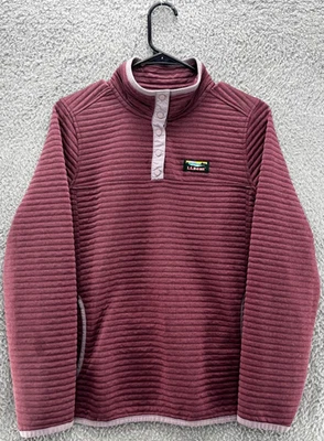 L.L.Bean Women’s Snap Fleece Pullover Burgundy Long Sleeve Size Small Reg - Image 1 of 4
