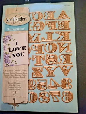 SPELLBINDERS Shapeabilities Etched Alphabet Die Cut Emboss Stencil Alphabet - Image 1 of 2