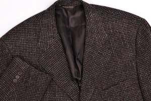 Vintage Canali Brown Tweed Wool/Alpaca/Nylon 3-Button Blazer Jacket 46 R - Picture 1 of 13
