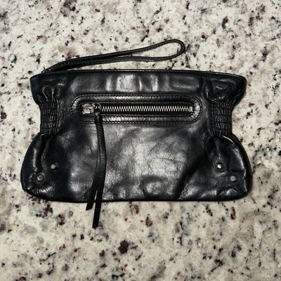 Vintage Banana Republic Black Leather Studded Wristlet Motocore Modern 2004 Y2K - Image 1 of 4