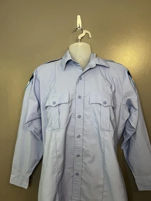 Yale New Haven Health Elbeco 男式衬衫 15.5 32/33 蓝色安全制服上衣 — 第 1/4 张图片