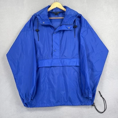 Chaqueta cortavientos deportiva vintage JCrew para hombre grande azul anorak 1/2 cremallera 100 % nailon Foto 1 de 4