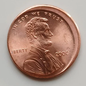 2000 5-10% Off Center Error Lincoln Penny Uncirculated - Picture 1 of 2