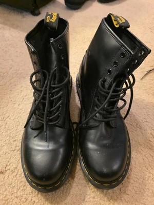 Botas Doc Dr Martens Zavala Cuero Negro Gruesas Combate Hombres talla 9 Foto 1 de 4