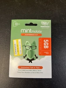 ¡Tarjeta SIM prepago móvil de 3 meses como nueva con 5 GB DE DATOS, servicio de conversación, texto y teléfono! - Imagen 1 de 2